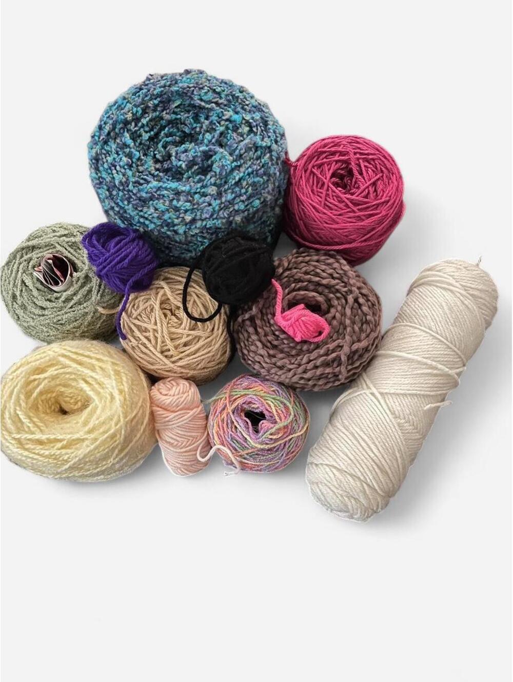 Mixed Yarn Destash Lot 12 Pieces 1.5